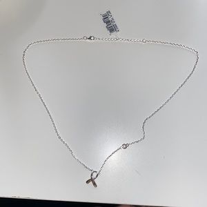 Silver Plated Ribbon Pendent Necklace
